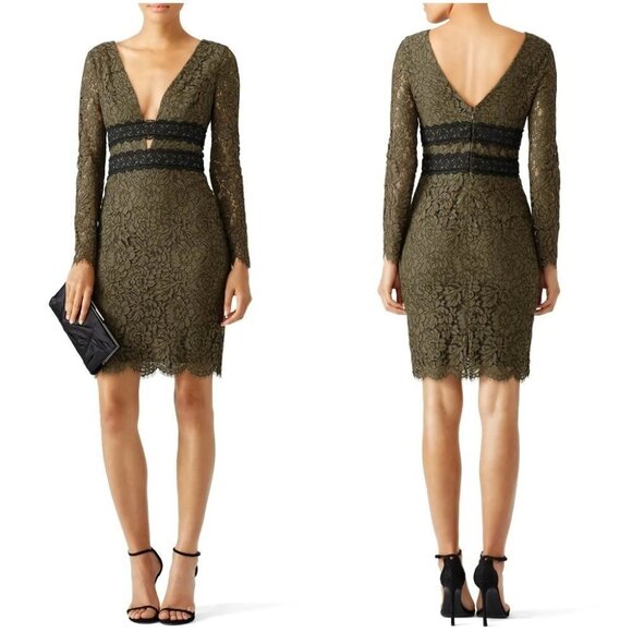 Diane von Furstenburg DVF Green Lace Cutout Dress $498 - Picture 1 of 10